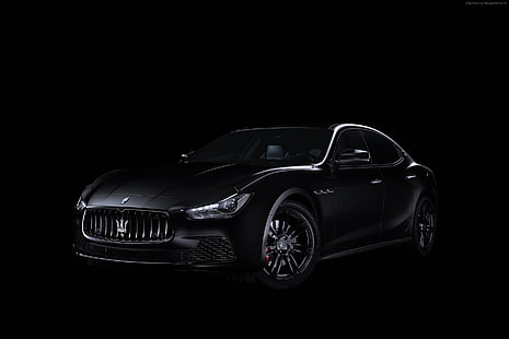 2017 автосалон в Ню Йорк, Maserati Ghibli Nerissimo, спортен автомобил, черен, HD тапет HD wallpaper