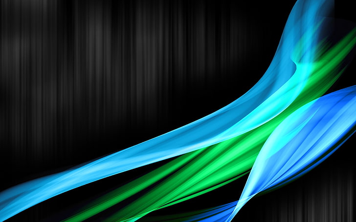 blue and green wave abstract digital wallpaper, rays, bright, colorful, light, background, HD wallpaper