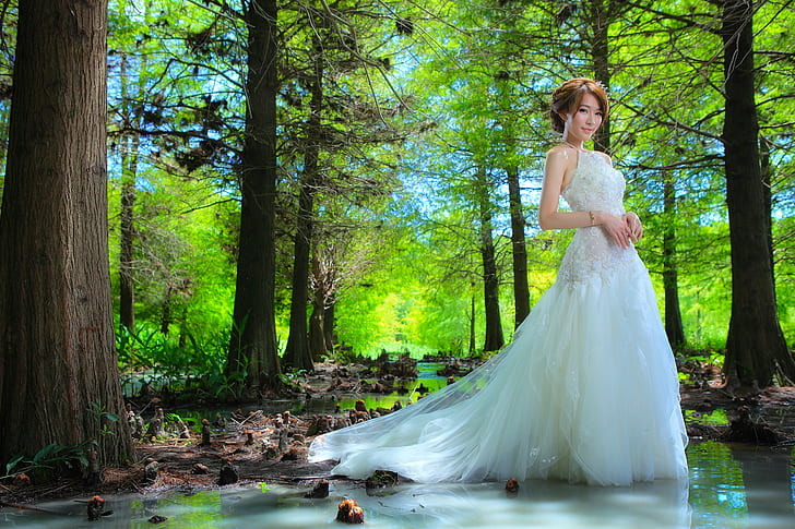 Asia, pengantin wanita, pemandangan, hutan, Wallpaper HD