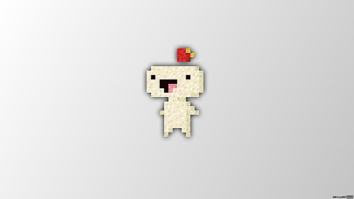 personaje mascota clip-art, Fez, Gómez, pixel art, Trixel, Fondo de pantalla HD