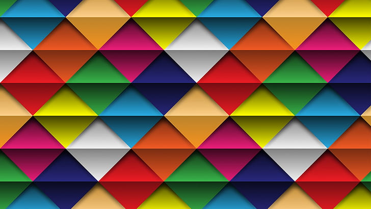 абстрактни, форми, цветни, триъгълник, HD тапет