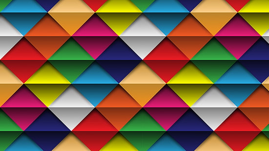 abstract, shapes, colorful, triangle, HD wallpaper HD wallpaper