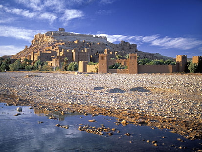 Africa, nature, landscape, kasbah ait ben haddou, Morocco, Ouarzazate, HD wallpaper HD wallpaper