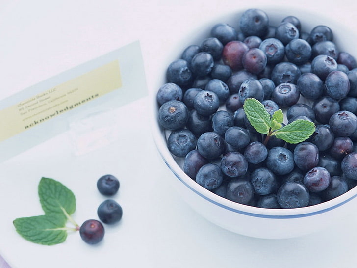 blueberries lot, blueberries, berries, bowl, HD wallpaper