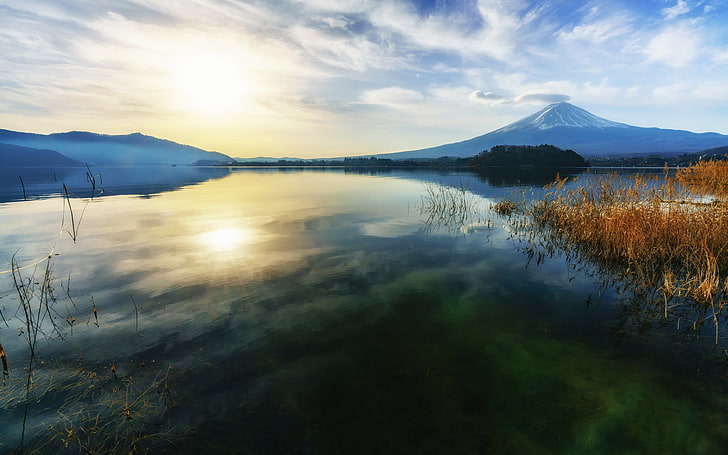 Morning Sunrise Lake Kawaguchi Gunung Fuji Yamanashi Jepang Hd Tv Wallpaper Untuk Tablet Laptop Desktop Dan Ponsel 3840 × 2400, Wallpaper HD