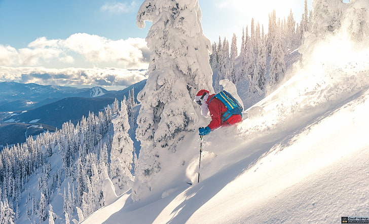fotografía, invierno, nieve, esquís, Fondo de pantalla HD