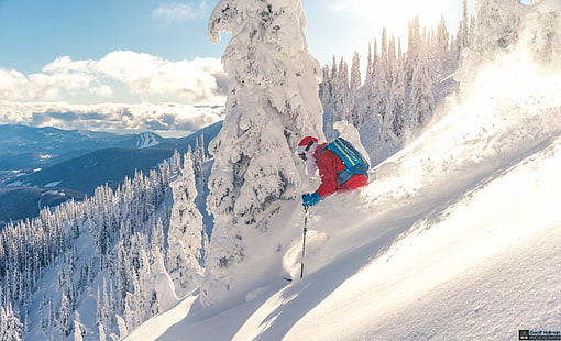 photographie, hiver, neige, skis, Fond d'écran HD HD wallpaper