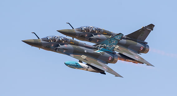 Paar, Flug, Mehrzweckkämpfer, Dassault Rafale, Die französische Luftwaffe, Rafale C, HD-Hintergrundbild HD wallpaper