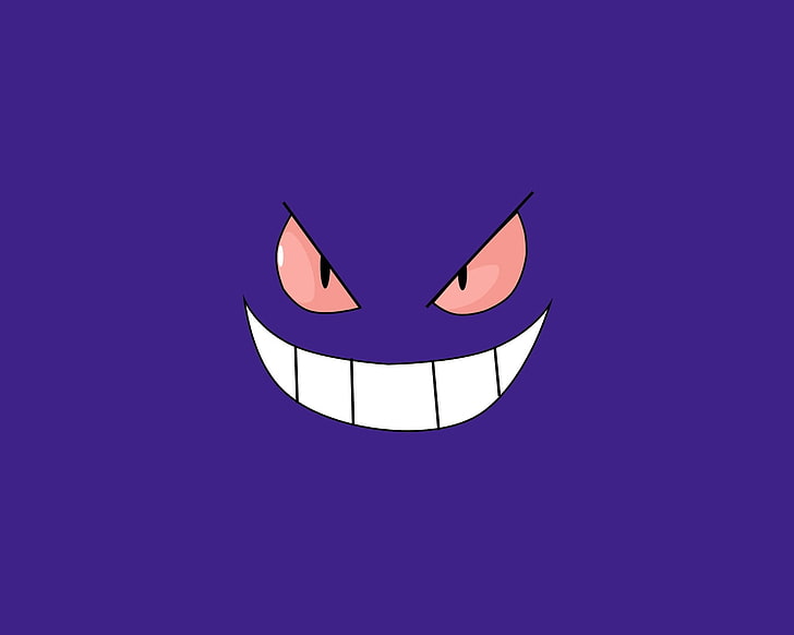 улыбающийся простой фон покемонов gengar 1280x1024 Аниме Pokemon HD Art, покемон, Gengar, HD обои