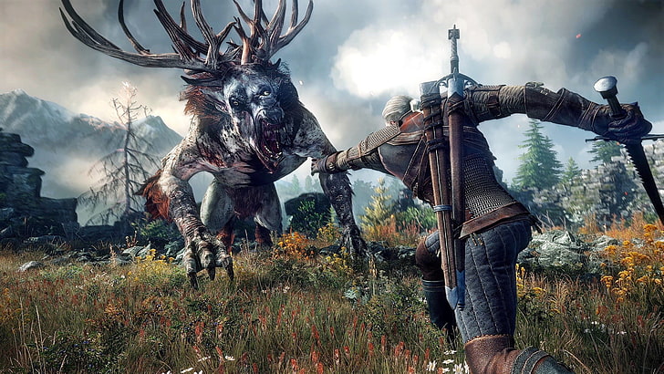 krigare digital tapet, The Witcher, The Witcher 3: Wild Hunt, videospel, HD tapet