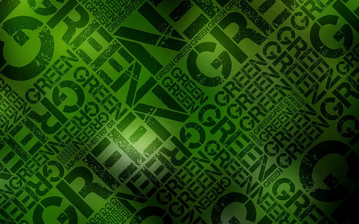 wallpaper digital hijau, hijau, hitam, huruf, dinding, huruf, Wallpaper HD