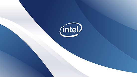 Logo Intel, wave, logo, Intel, blanc, bleu, prosesseur, Fond d'écran HD HD wallpaper