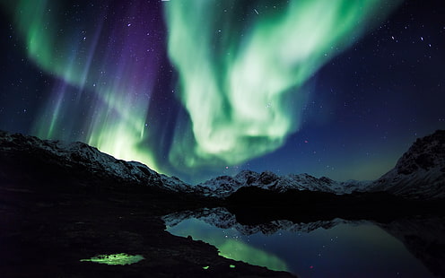 Northern Lights-Nature HD Wallpaper, aurora boreal, Fondo de pantalla HD HD wallpaper