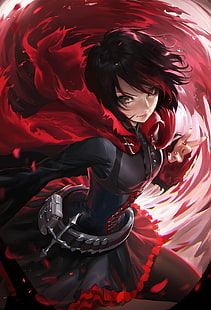 kvinnlig anime karaktär, Sakimichan, RWBY, ruby ​​rose, HD tapet HD wallpaper