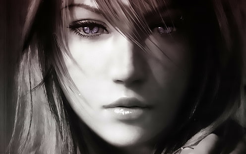Final Fantasy XIII, tecnologia, rosto, garotas de anime, jogador, mulheres, Final Fantasy, videogame, Claire Farron, HD papel de parede HD wallpaper