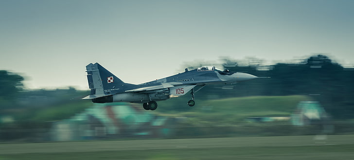 avião de caça cinza, força aérea polonesa, mig-29, militar, aviões militares, caça a jato, HD papel de parede