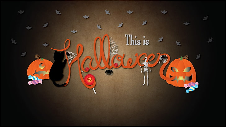 this is Halloween digital wallpaper, holiday, pumpkin, Halloween, 2560x1440, HD wallpaper