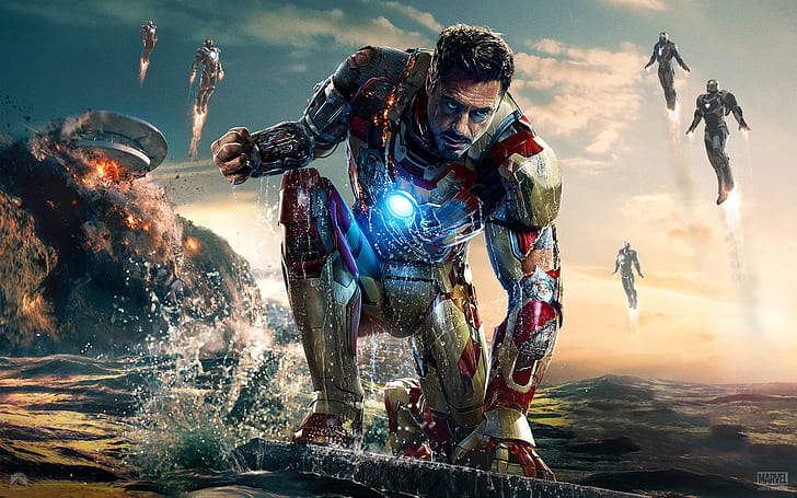 Iron Man 3 Movie, железен човек, филми, HD тапет