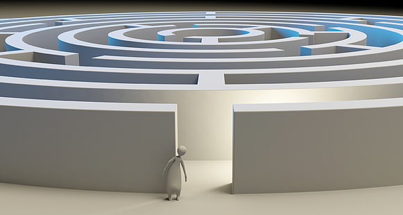 personne entrant dans labyrinthe illustration, labyrinthe, 3d, figure, Fond d'écran HD HD wallpaper