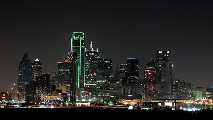 cityscape by water, city, Dallas, HD wallpaper