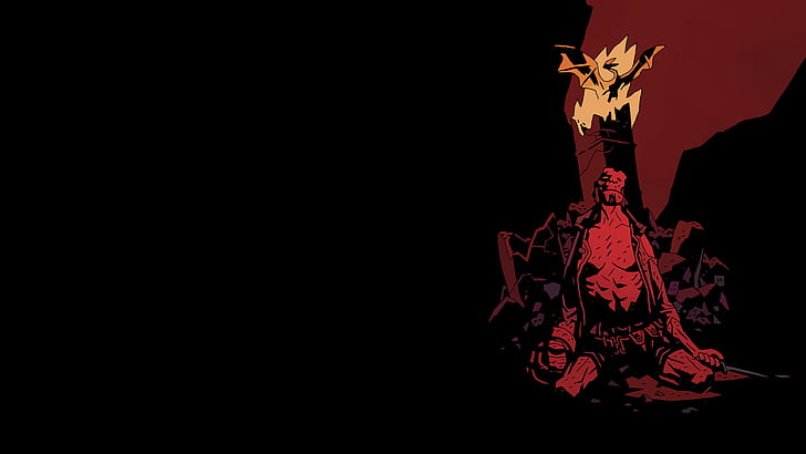 Hellboy Black HD, kartun / komik, hitam, hellboy, Wallpaper HD