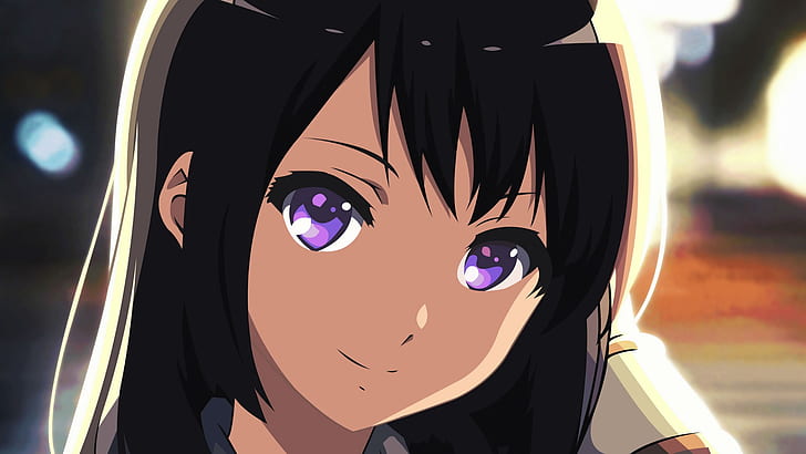 Anime, dźwięk! Eufonium, czarne włosy, fioletowe oczy, Reina Kousaka, Tapety HD