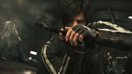 ตัวละครในเกมชายถือวอลล์เปเปอร์ปืนซอมบี้ปืนเลือดปืนพกอันเดดอาวุธ Resident Evil ชายผู้รอดชีวิตต่อสู้สีบลอนด์ฮีโร่ตัวแทนลีออนภาพยนตร์การ์ตูน Biohazard Leon Scott Kennedy ถุงมือแข็งแกร่ง yuusha , Leon S.Kennedy, ภาพยนตร์แอนิเมชั่น, Resident Evil Vendetta, Biohazard Vendetta, BOW, Leon ・ S ・ Kennedy, วอลล์เปเปอร์ HD HD wallpaper