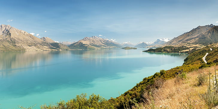 krajobraz, góry, jezioro Wakatipu, jezioro, Nowa Zelandia, Tapety HD
