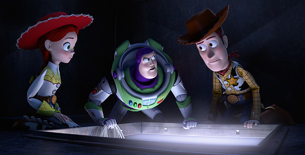 Jessie, Buzz Lightyear, Sheriff Woody, Toy Story 2, HD tapet HD wallpaper
