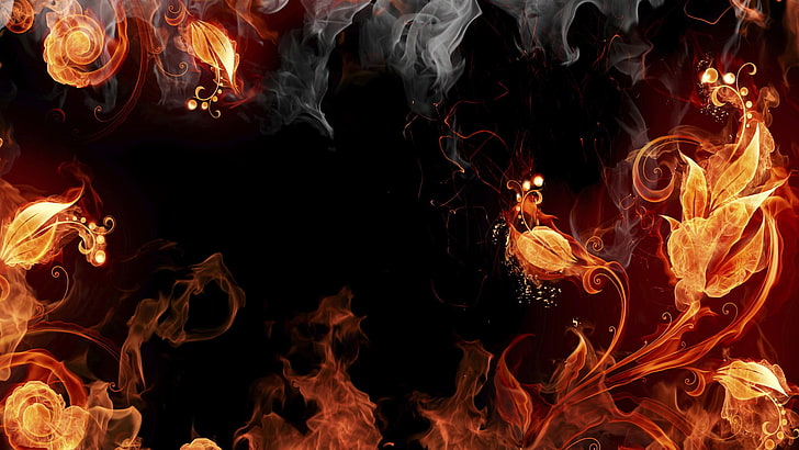 abstract, blaze, flame, fire, design, light, burn, art, fuel, fireplace, texture, pattern, hot, fractal, black, heat, motion, backdrop, orange, wallpaper, shape, smoke, danger, fiery, energy, color, generated, digital, inferno, curve, element, graphic, glow, fantasy, futuristic, lines, hell, dark, flow, render, HD wallpaper