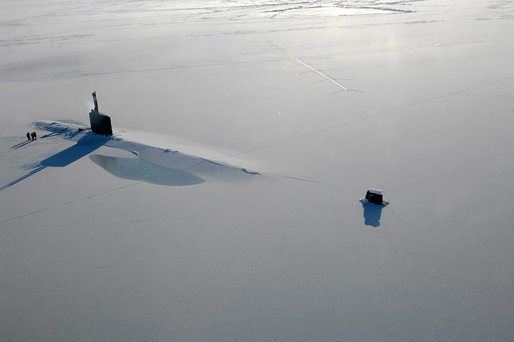 ядрени подводници, подводница, военни, лед, сняг, превозно средство, Арктика, HD тапет