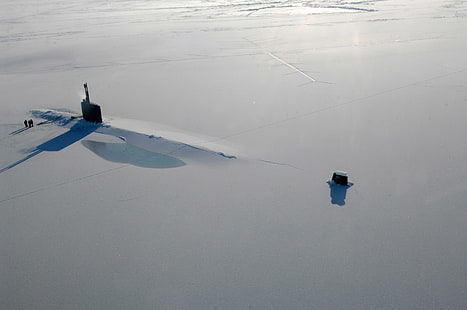 submarinos nucleares, submarino, militar, gelo, neve, veículo, ártico, HD papel de parede HD wallpaper