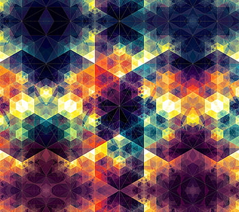abstrakt, Andy Gilmore, kub, kalejdoskop, HD tapet HD wallpaper