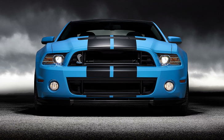 Ford Shelby GT500 2013, preto e azul ford mustang, ford, shelby, gt500, 2013, carros, HD papel de parede