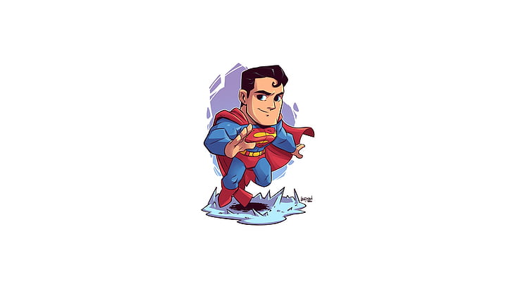Superman, superhero, karya seni, latar belakang sederhana, latar belakang putih, DC Comics, Wallpaper HD