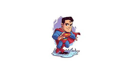 Superman, supereroe, opere d'arte, sfondo semplice, sfondo bianco, DC Comics, Sfondo HD HD wallpaper