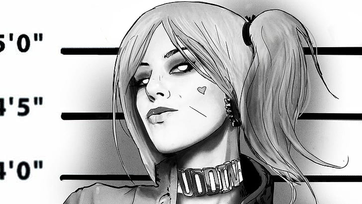 Batman-Harlekin-Skizze, Harley Quinn, Comic-Kunst, HD-Hintergrundbild