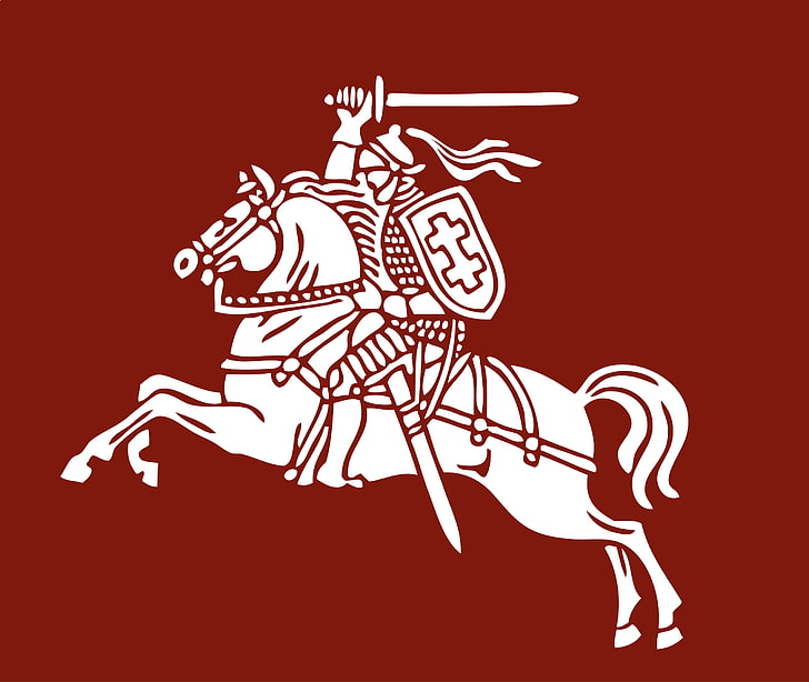 Литва, герб, знаме, конник, HD тапет