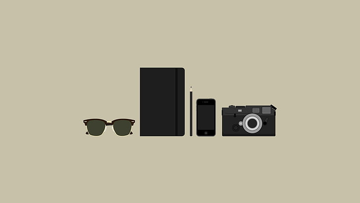 five assorted-type animated products wallpaper, minimalism, HD wallpaper