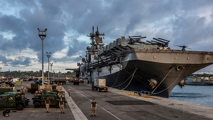 灰色の軍艦、軍、空母、アメリカ海軍、 HDデスクトップの壁紙