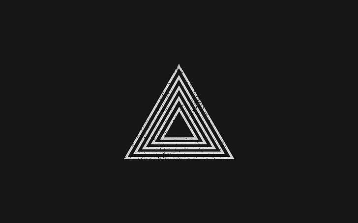 minimalizm, trójkąt, czarne, czarne tło, kształty, geometria, Tapety HD