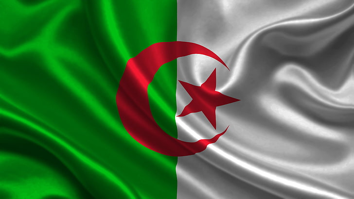 Bendera Aljazair, bendera, Aljazair, Wallpaper HD