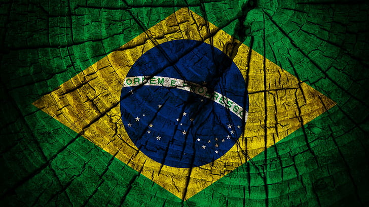 Brazil_flag_3, Бразилия, Бразилия, флаг, Бандейра, 3d и аннотация, HD обои