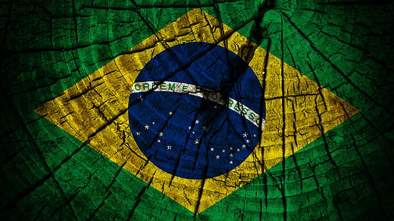 Brazil_flag_3, Бразилия, Бразилия, флаг, Бандейра, 3d и аннотация, HD обои HD wallpaper